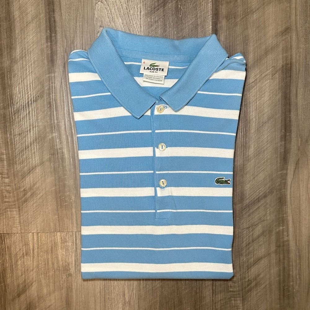 Lacoste Slim Fit Striped Mesh Polo - 6 (XL)